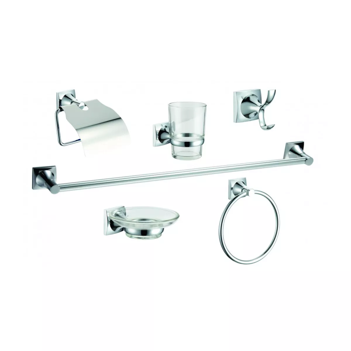 КОМПЛЕКТ АКСЕСОАРИ ЗА БАНЯ - ICCA 5200, 6 ЧАСТИ