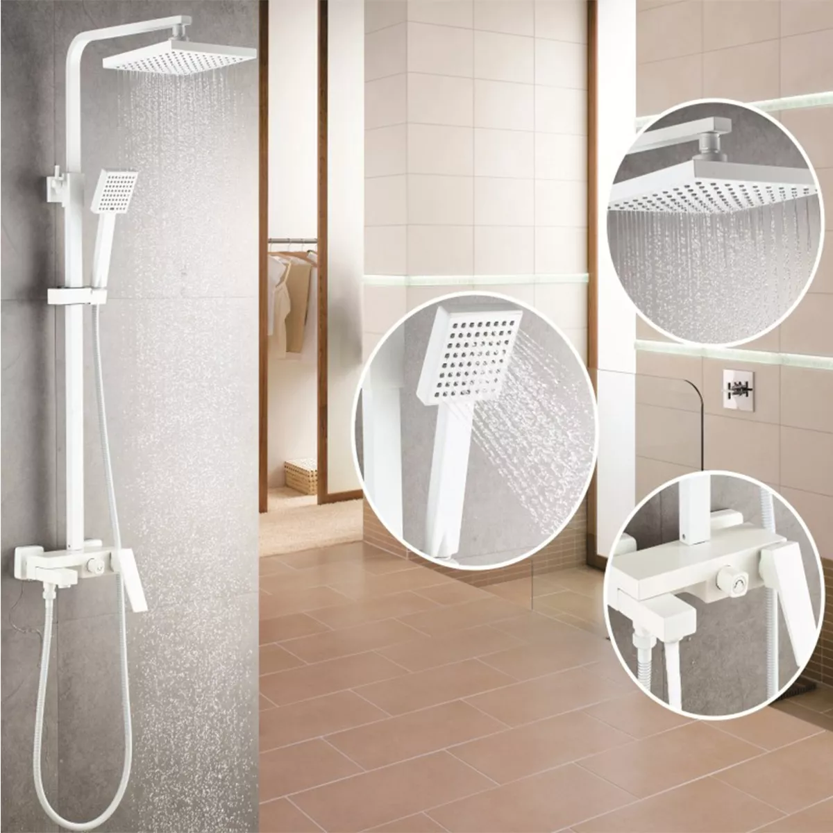 ДУШ СИСТЕМА СЪС СТАЦИОНАРЕН И ПОДВИЖЕН ДУШ И СМЕСИТЕЛ ICT 6891W