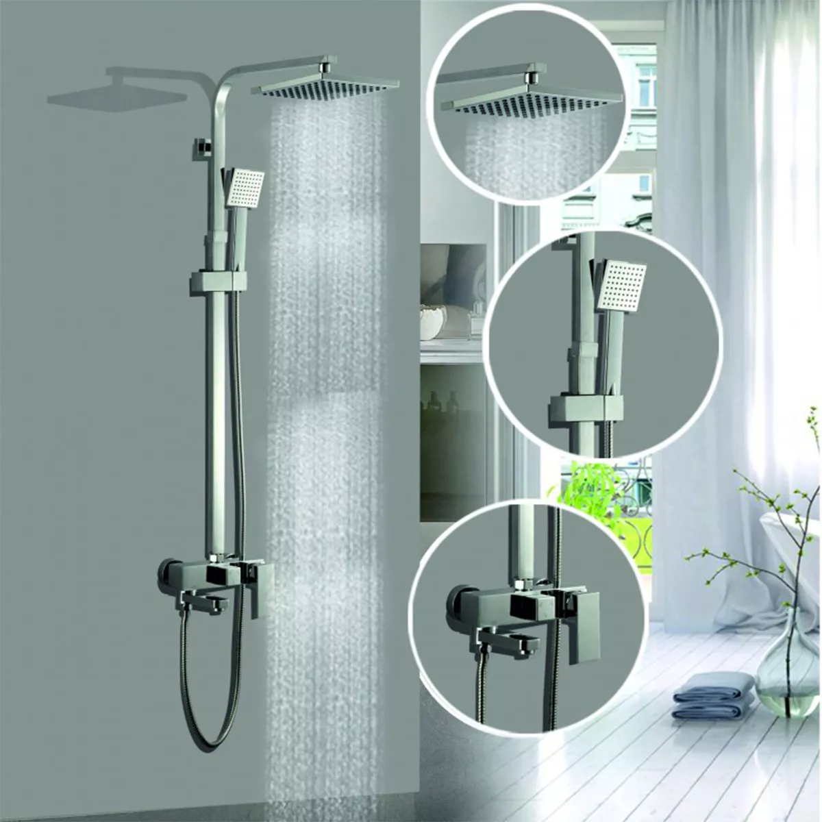 ДУШ СИСТЕМА СТАЦИОНАРЕН И ПОДВИЖЕН ДУШ  СЪС СМЕСИТЕЛ ICT 8866