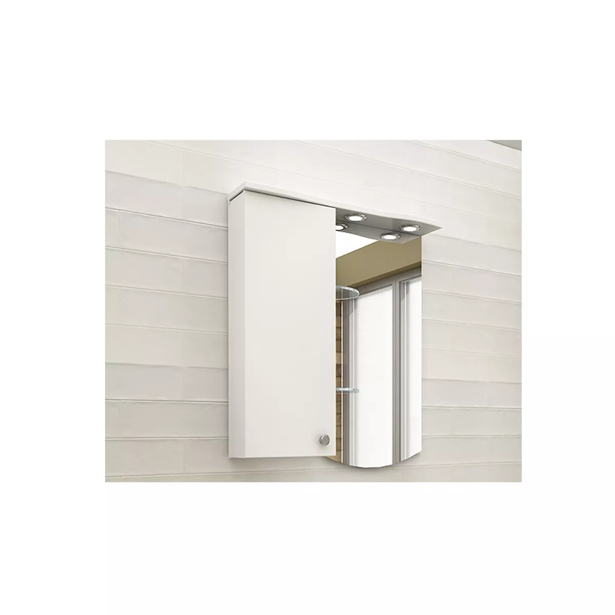 ГОРЕН ОГЛЕДАЛЕН ШКАФ ЕЛЕКТРА 65 С LED ОСВЕТЛЕНИЕ