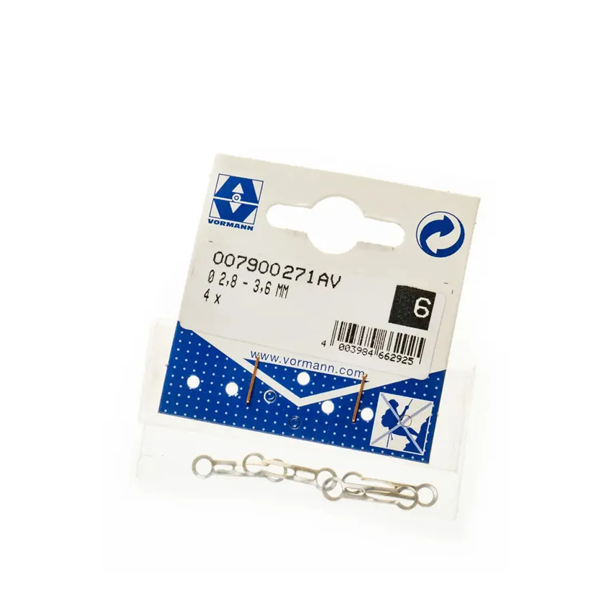 ЗВЕНО ЗА СЪЧМЯНА ВЕРИГА 2.8-3.6ММ МЕСИНГ ХРОМИРАНА