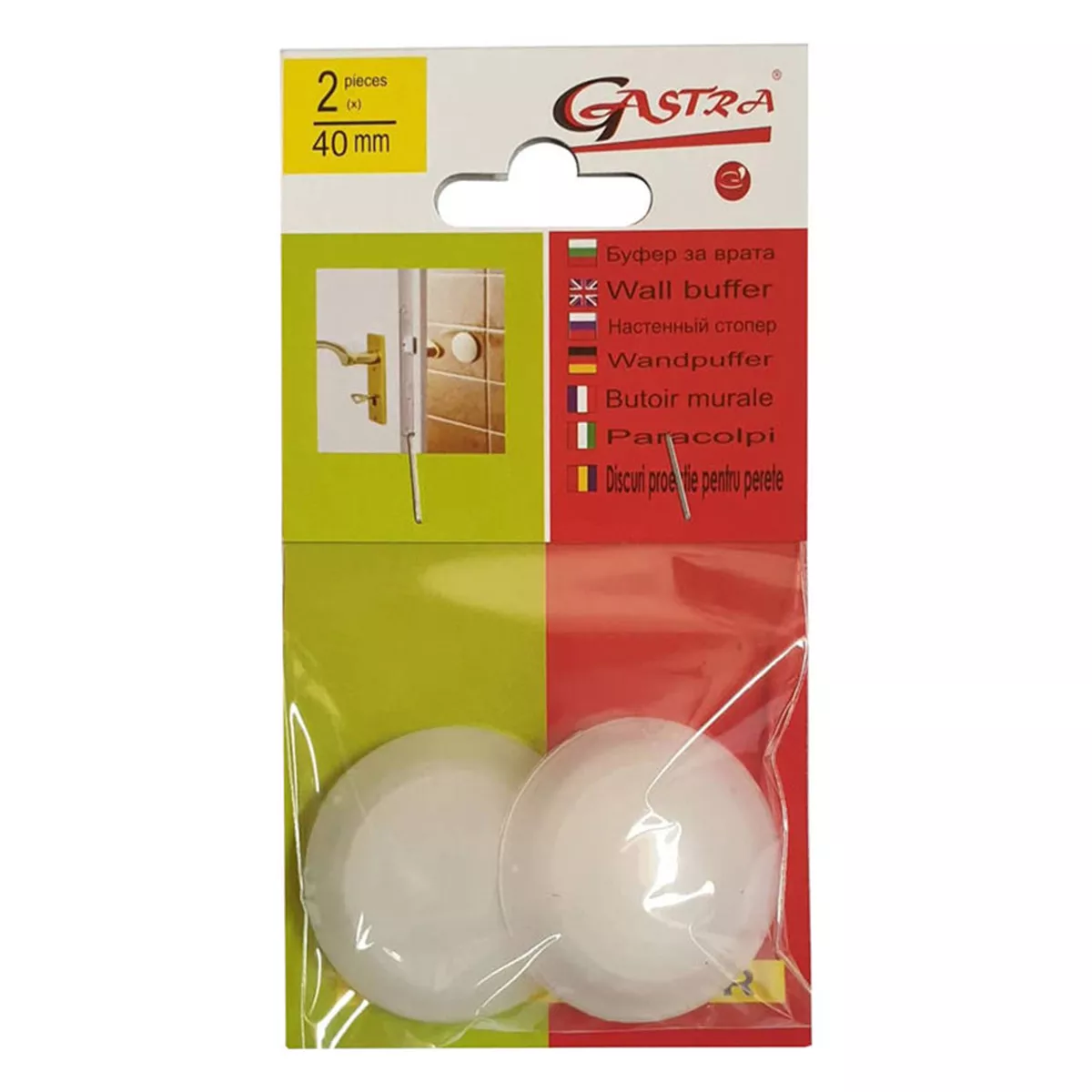 БУФЕР ЗА ВРАТА 40ММ 2БР. БЕЗЦВЕТЕН GASTRA 2-40-00
