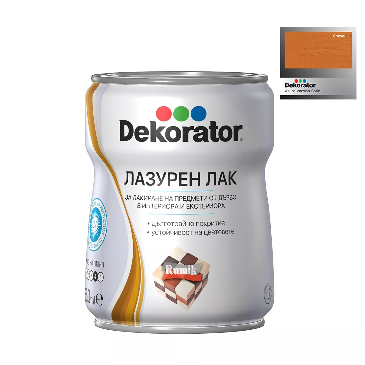 ЛАЗУРЕН ЛАК ЗА ДЪРВО КЕСТЕН ДЕКОРАТОР