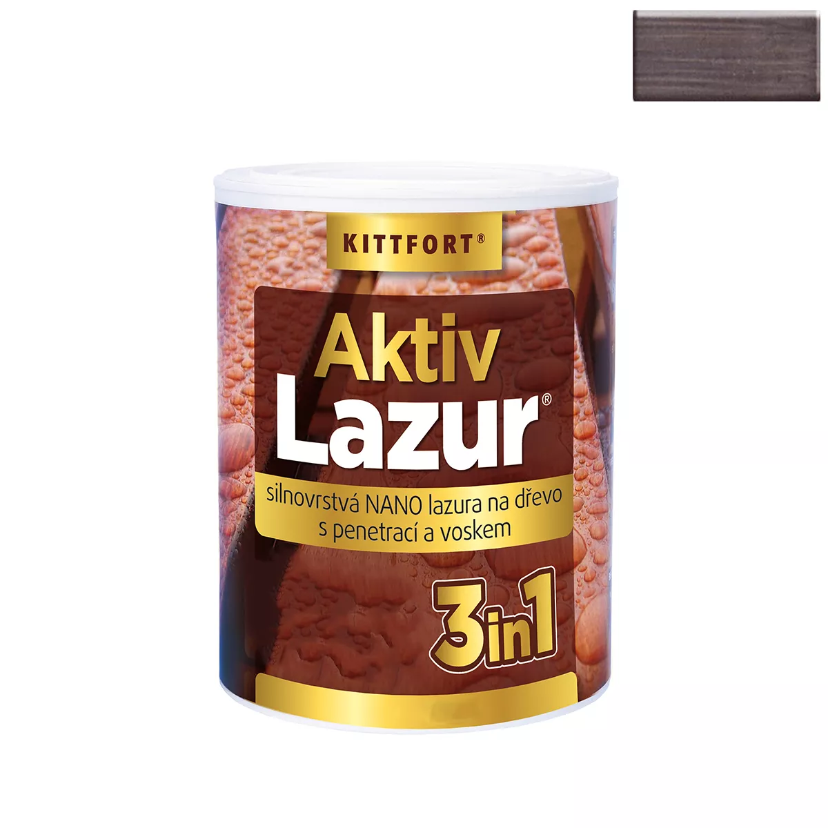 ЛАК AKTIV LAZUR 3В1 ЗА ДЪРВО 750МЛ ПАЛИСАНДЪР