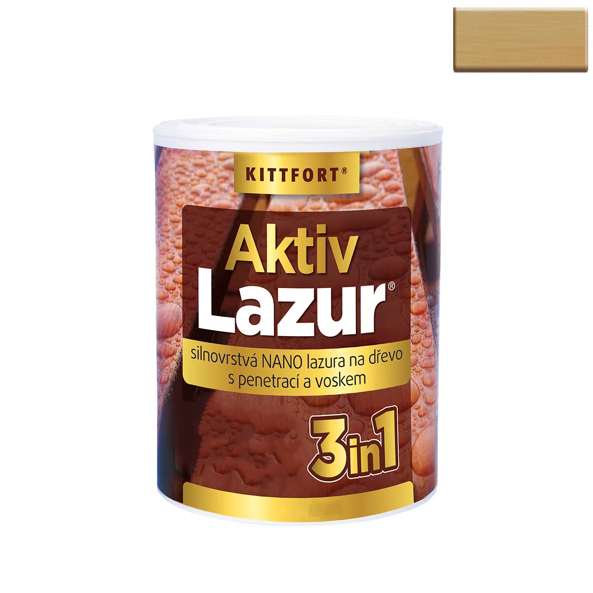 ЛАК AKTIV LAZUR 3В1 ЗА ДЪРВО 750МЛ ПИНИЯ