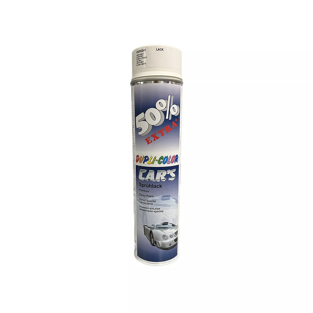 СПРЕЙ БЯЛ МАТ, DUPLI-COLOR- 50% , 0.600МЛ.