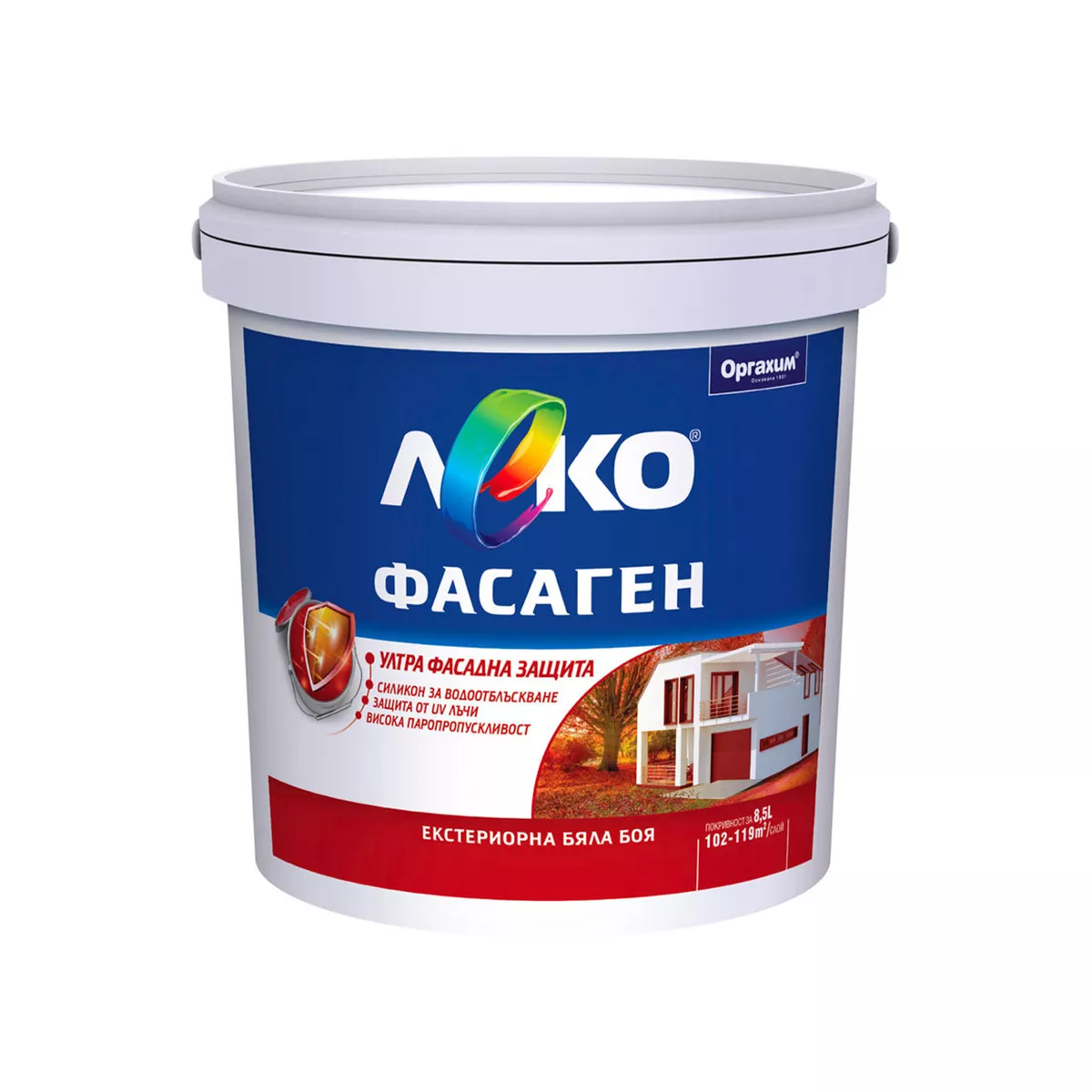 ЛЕКО ФАСАГЕН УЛТРА БЯЛ 8,5Л ОРГАХИМ