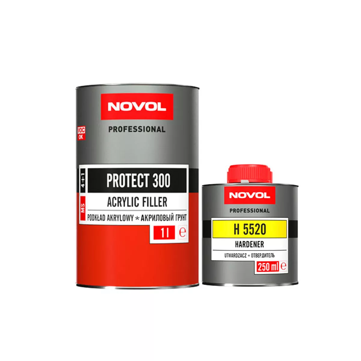 НОВОЛ ГРУНД 300 4+1 MS СИВО 1Л КОМПЛЕКТ