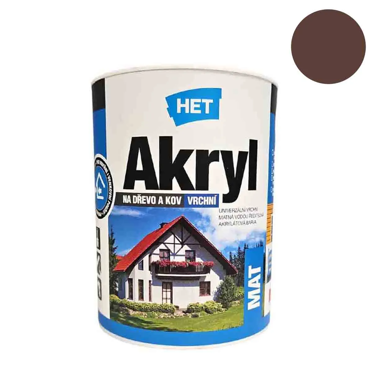 БОЯ АКРИЛ МАТ - ТЪМНО КАФЯВА, 0,7Л, 0240