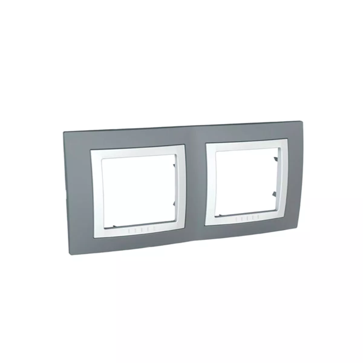 ДВОЙНА РАМКА СИВА - БЯЛА UNICA SCHNEIDER MGU2.004.858