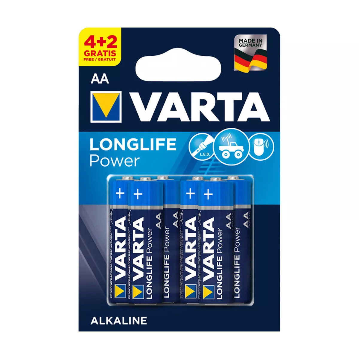 АЛКАЛНИ БАТЕРИИ 4+2 АА LR 6 LONGLIFE POWER VARTA