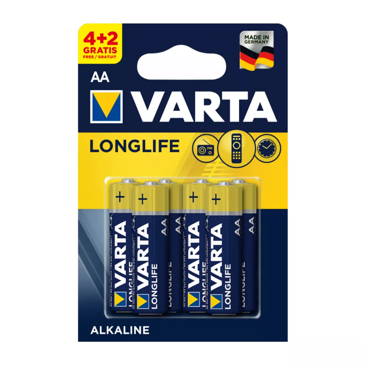 АЛКАЛНИ БАТЕРИИ 4+2БР AA LR 6 LONGLIFE VARTA
