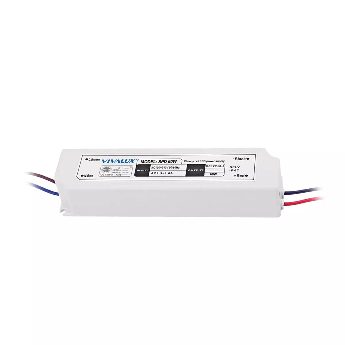 LED ЗАХРАНВАНЕ SPD SLIM LED DRIVER 60W IP67 VIVALUX 3652