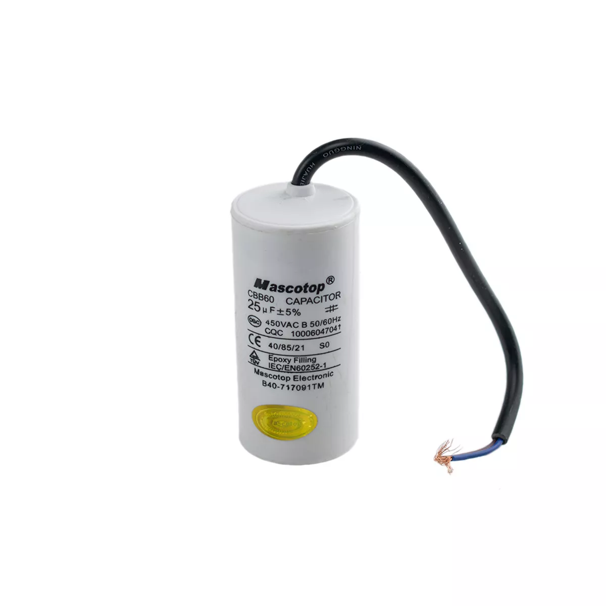 КОНДЕНЗАТОР 25μF 450VAC 50/60Hz MASCOTOP