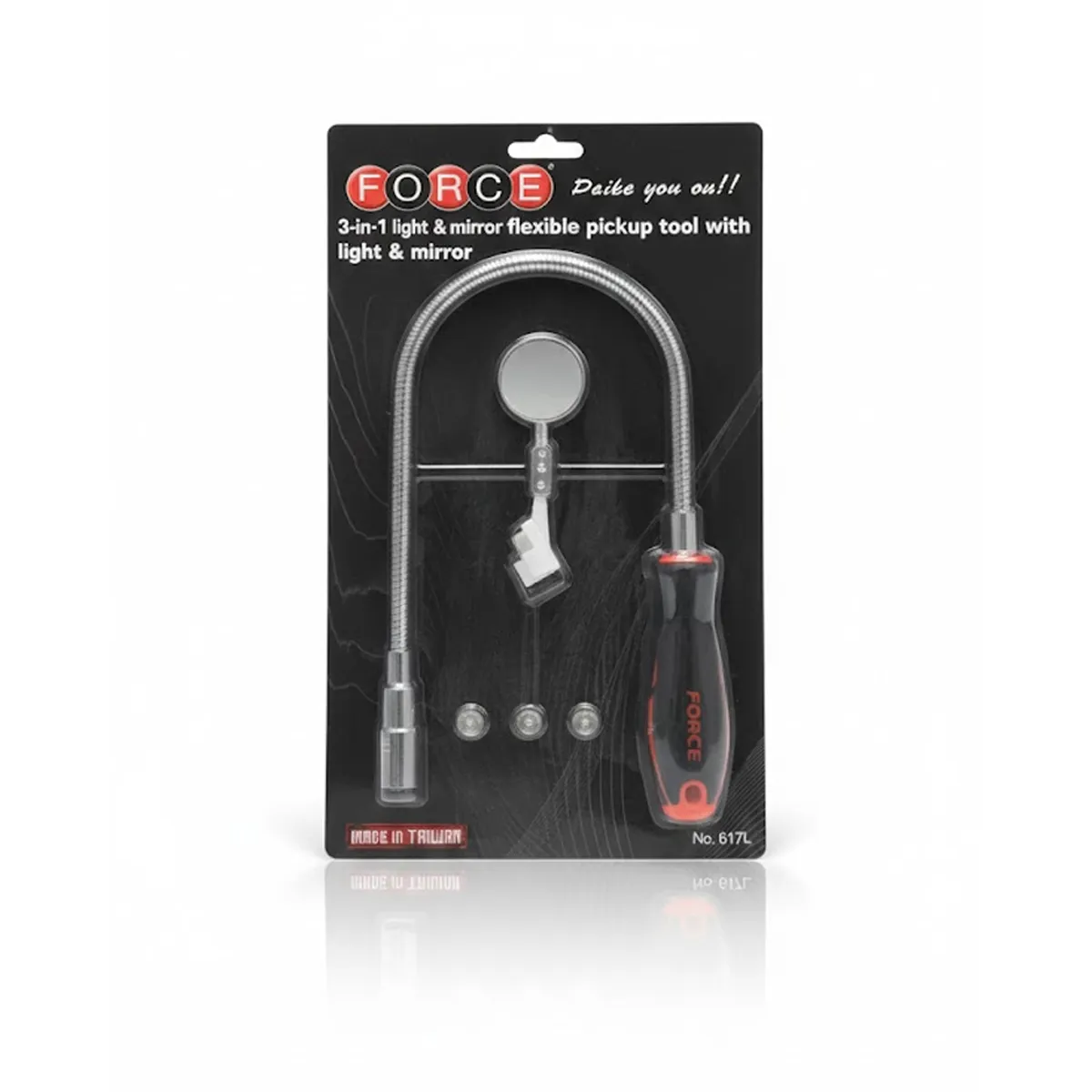 МАГНИТЕН ХВАЩАЧ С ОГЛЕДАЛО И ЛАМПА - FORCE, 617L