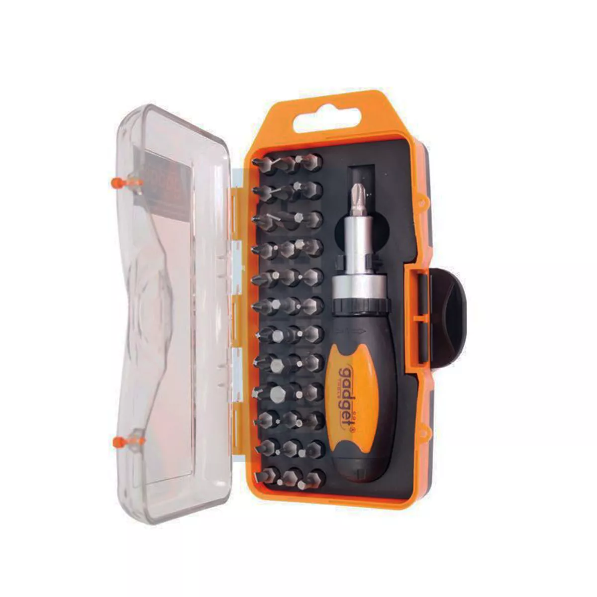 КОМПЛЕКТ ОТВЕРТКА-ТРЕСЧОТКА С НАКРАЙНИЦИ GADGET 38 БРОЯ