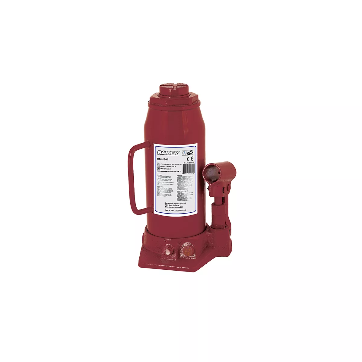КРИК ХИДРАВЛИЧЕН ТИП БУТИЛКА RAIDER RD-HB05 5 ТОНА