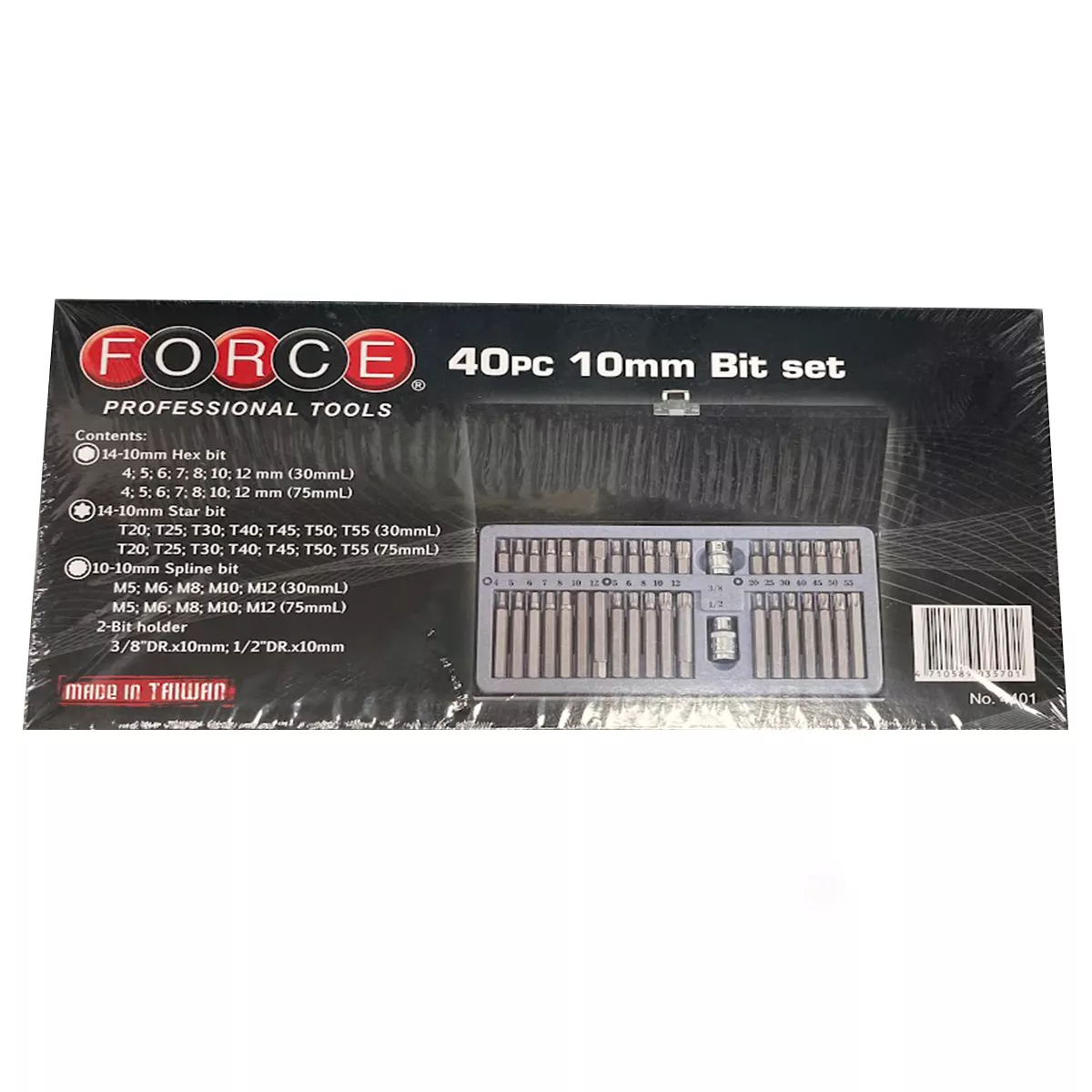 КОМПЛЕКТ НАКРАЙНИЦИ 40 ЧАСТИ 10 ММ FORCE 4401