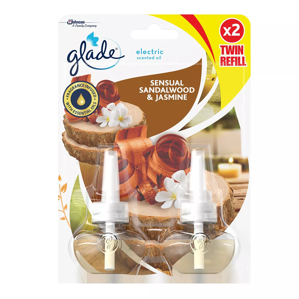 ДВОЕН ПЪЛНИТЕЛ GLADE SENSUAL SANDALWOOD & JASMINE  2x20 МЛ