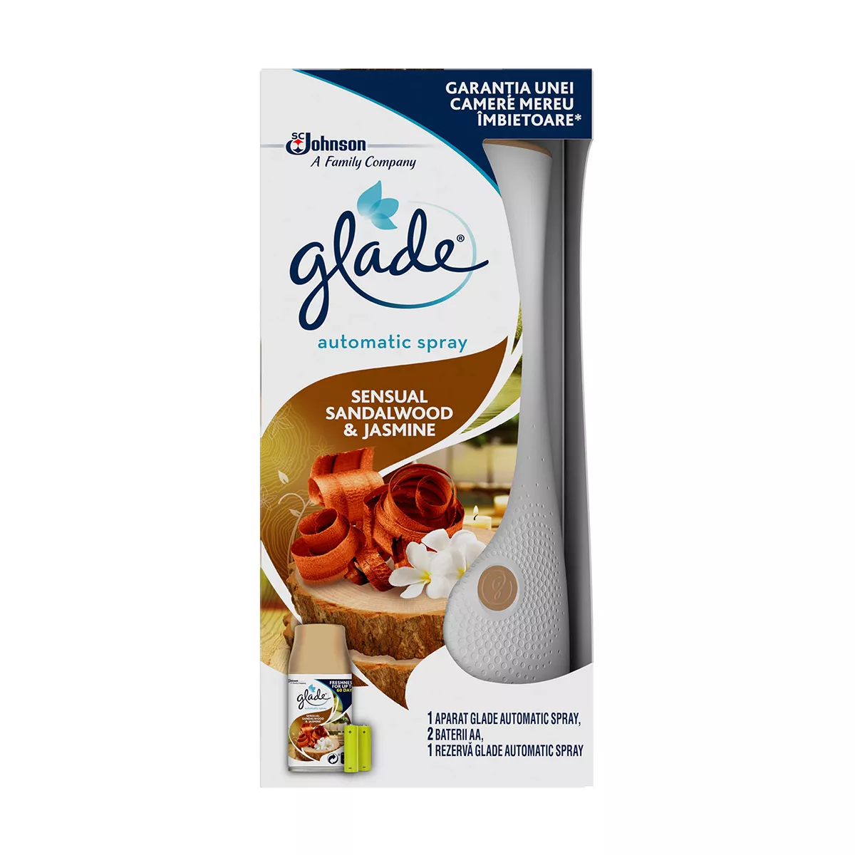 УСТРОЙСТВО И ПЪЛНИТЕЛ GLADE SENSUAL SANDALWOOD & JASMINE