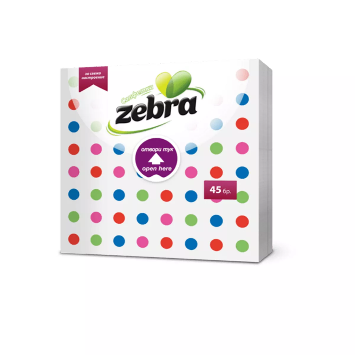 САЛФЕТКИ ЦВЕТНИ ZEBRA