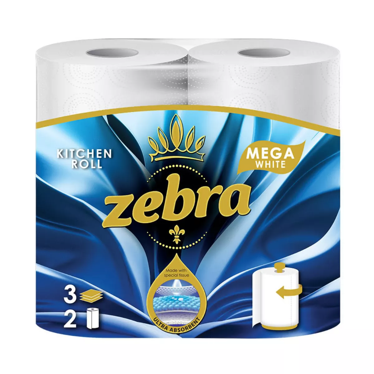 КУХНЕНСКИ РОЛКИ ZEBRA 2БР. MEGA WHITE