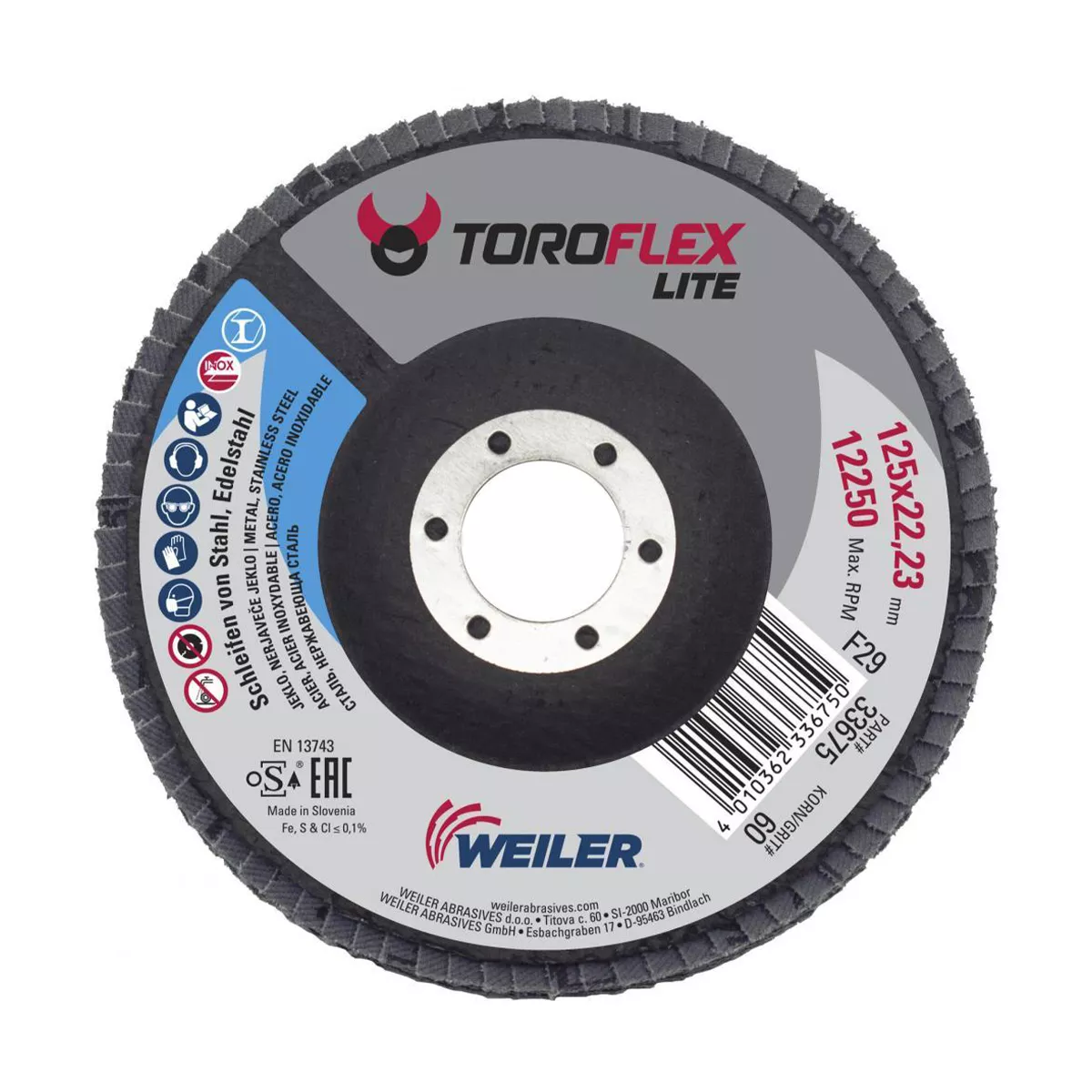 ДИСК ЛАМЕЛ 125х22.23 F29  Z60 - TOROFLEX