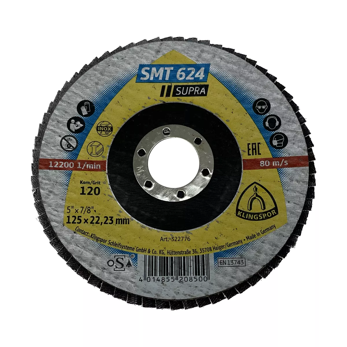 ДИСК 125*22,23/120 ФЛЕКС ИНОКС KLINGSPOR 322776