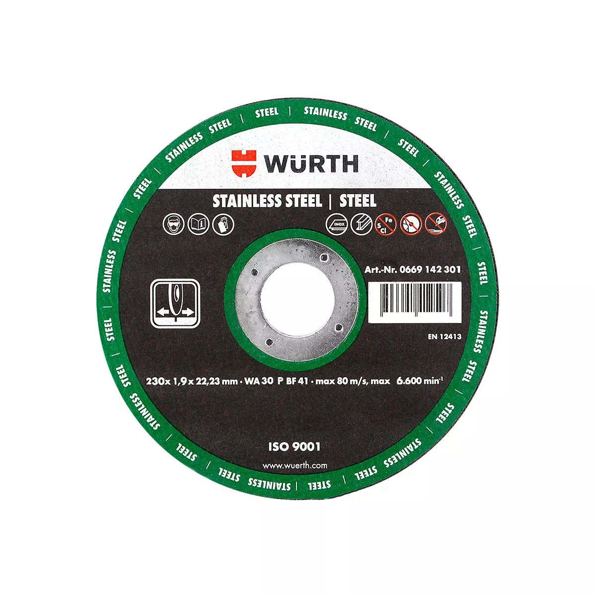 ДИСК ЗА РЯЗАНЕ 230х1,9х22,23 STANDARD INOX WURTH 0669142301