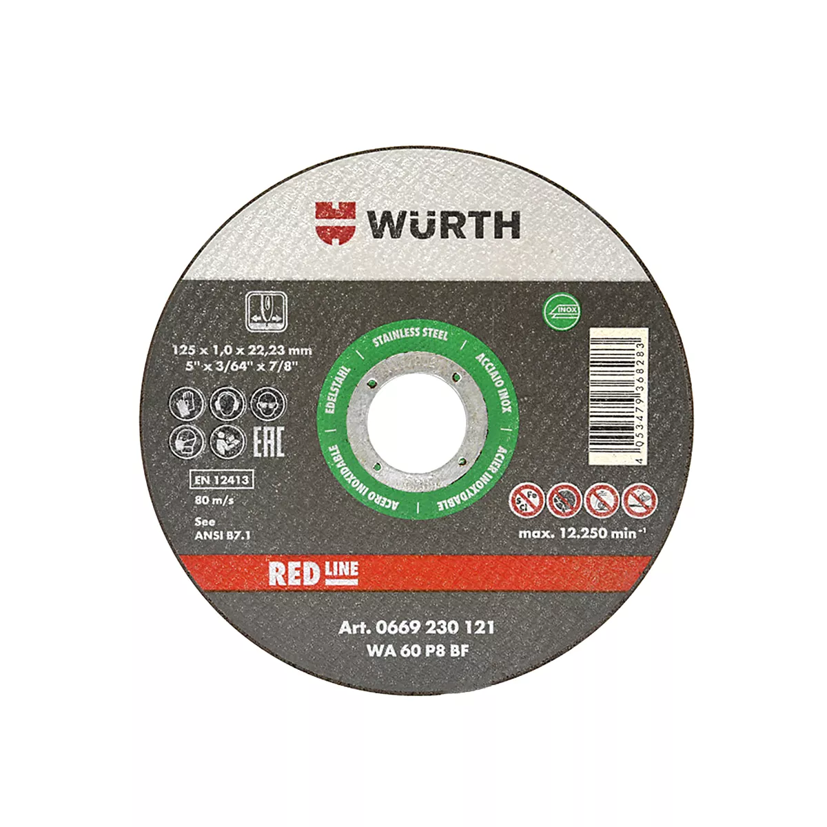 ДИСК ЗА РЯЗАНЕ 125х1х22,23 RED LINE WURTH 0669230121