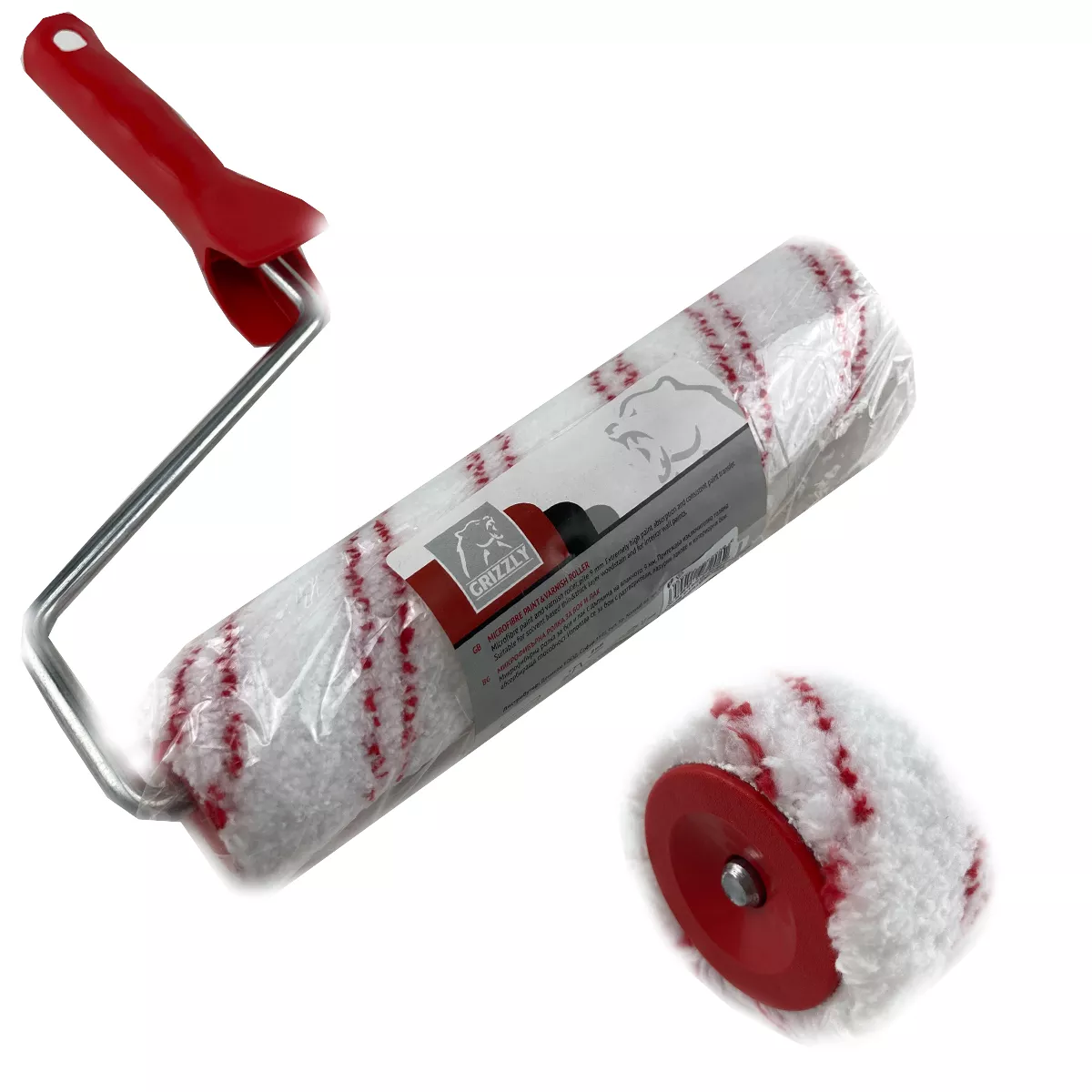 ВАЛЯК МИНРОФИБЪР ЧЕРВЕНО РАЙЕ GRIZLI 25СМ.+ДРЪЖКА