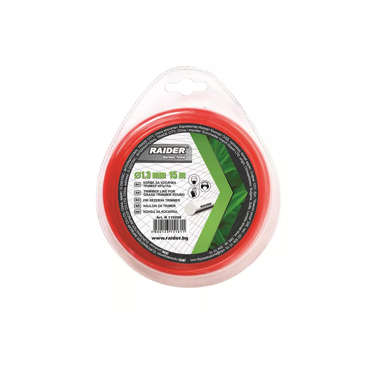 КОРДА ЗА КОСАЧКА ТРИМЕР КРЪГЛА 1,30ММ*15М 110208 RAIDER