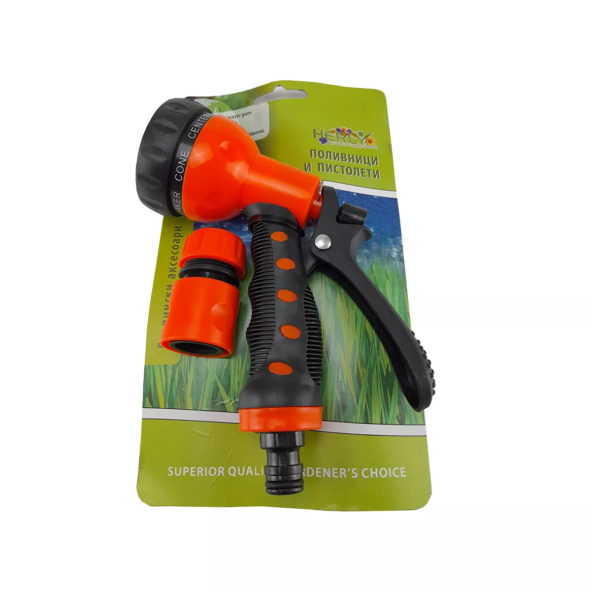 ПИСТОЛЕТ ЗА ПОЛИВАНЕ HERLY 7 ФУНКЦИИ И КОНЕКТОР