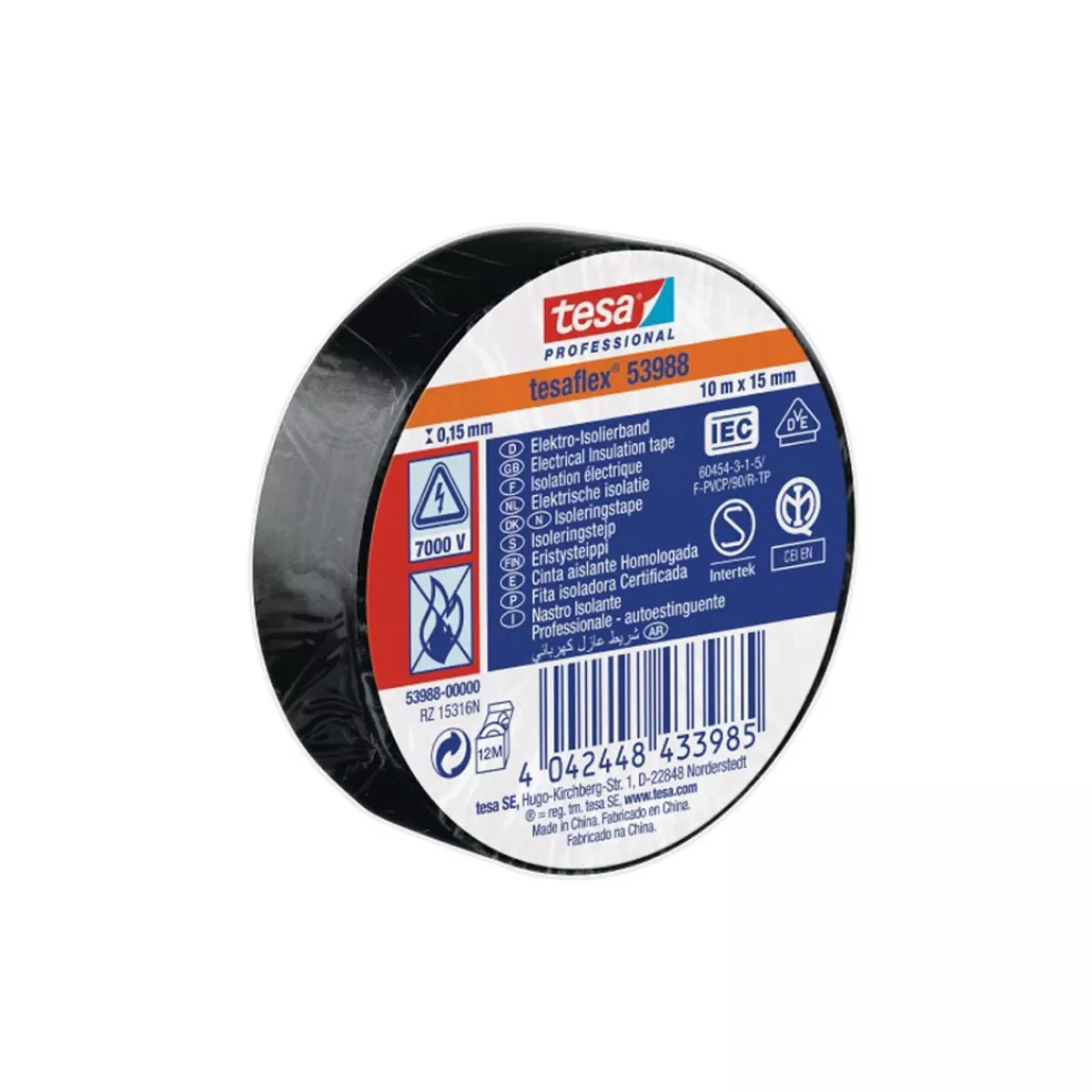 ИЗОЛИРБАНД 10М/15ММ ЧЕРЕН TESA 53988