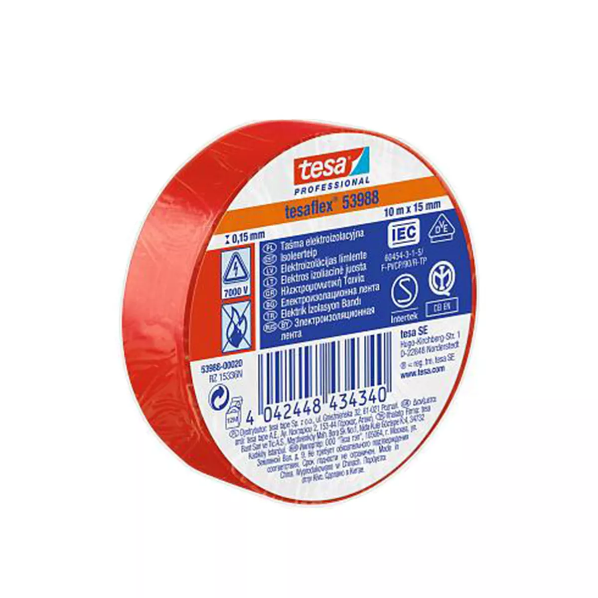 ИЗОЛИРБАНД 10М/15ММ ЧЕРВЕН TESA 53988
