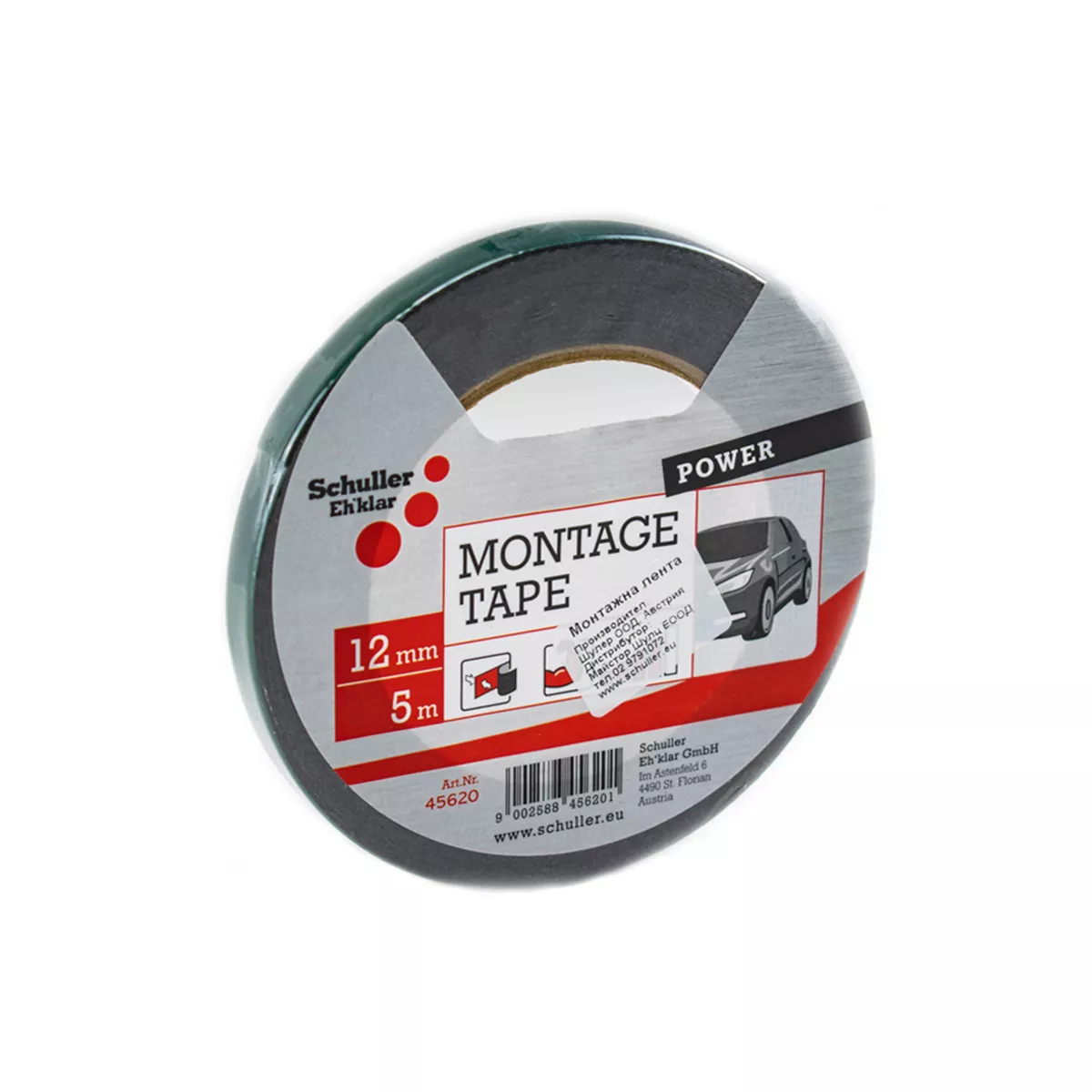МОНТАЖНА ЛЕНТА 5М/12ММ ЧЕРНА SCHULLER 45620