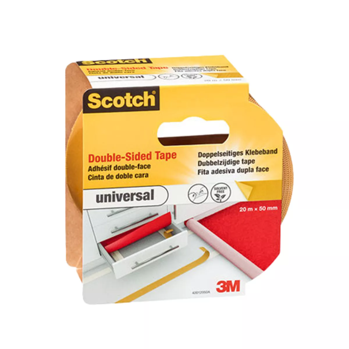 ДВОЙНОЗАЛЕПВАЩА ЛЕНТА 20М/50ММ 3M SCOTCH ПОДОВИ НАСТИЛКИ