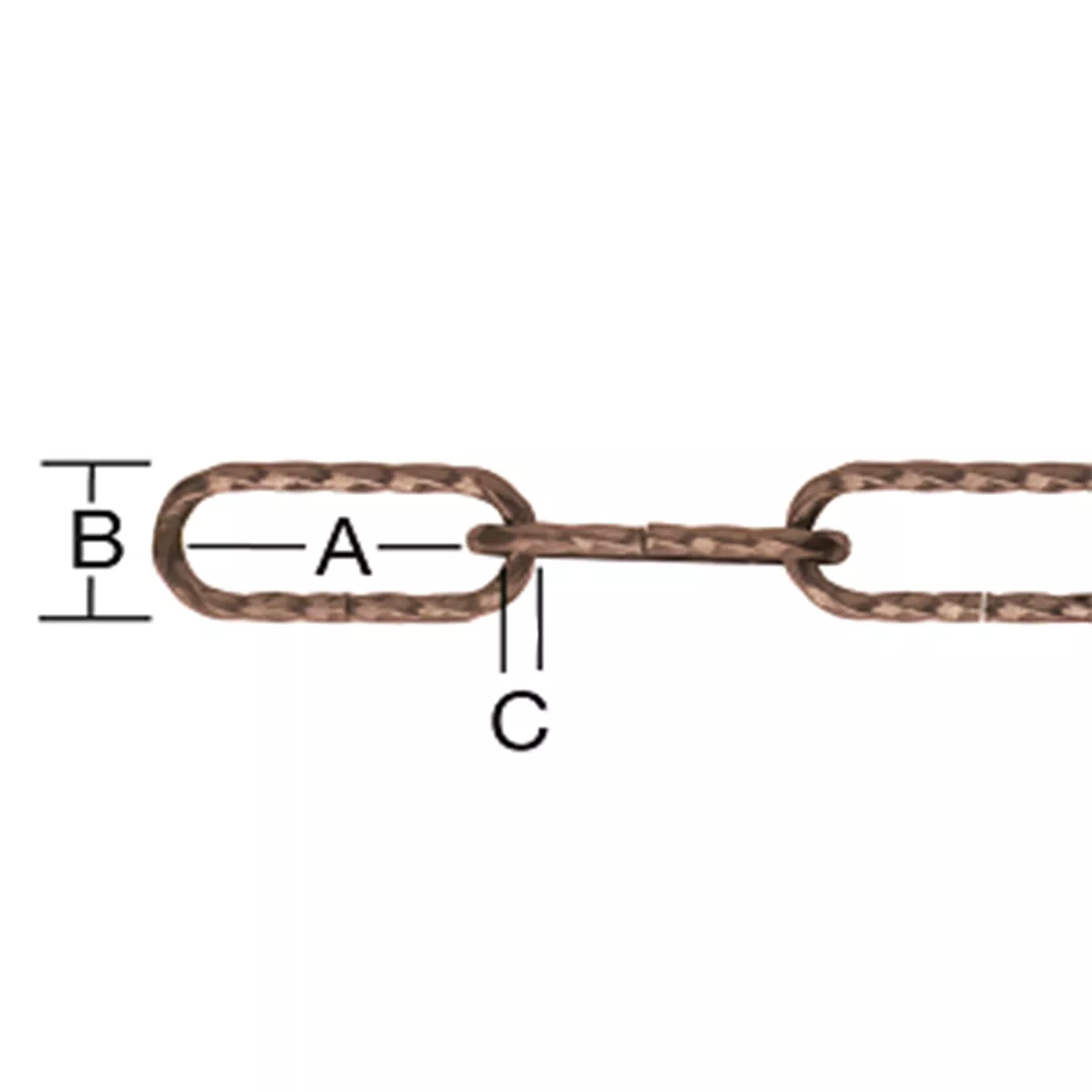 СИНДЖИР ДЕКОРАТИВЕН МЕД 3,8ММ ОПЪН 110КГ НАТИСК 22КГ 100782