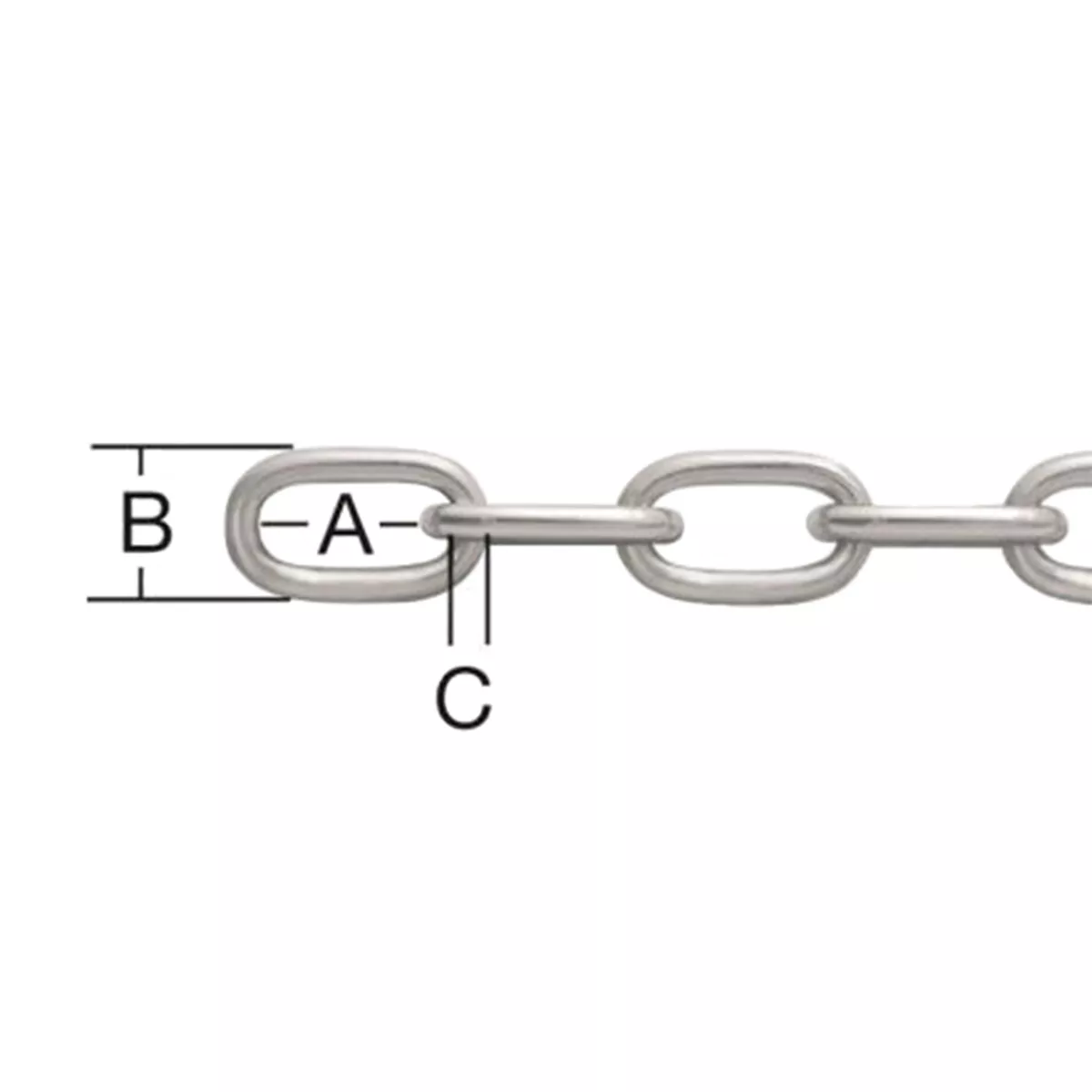 ВЕРИГА СТОМАНЕНА ПОЦИНКОВАНА  3ММ ОПЪН 350КГ НАТИСК 70КГ 100007