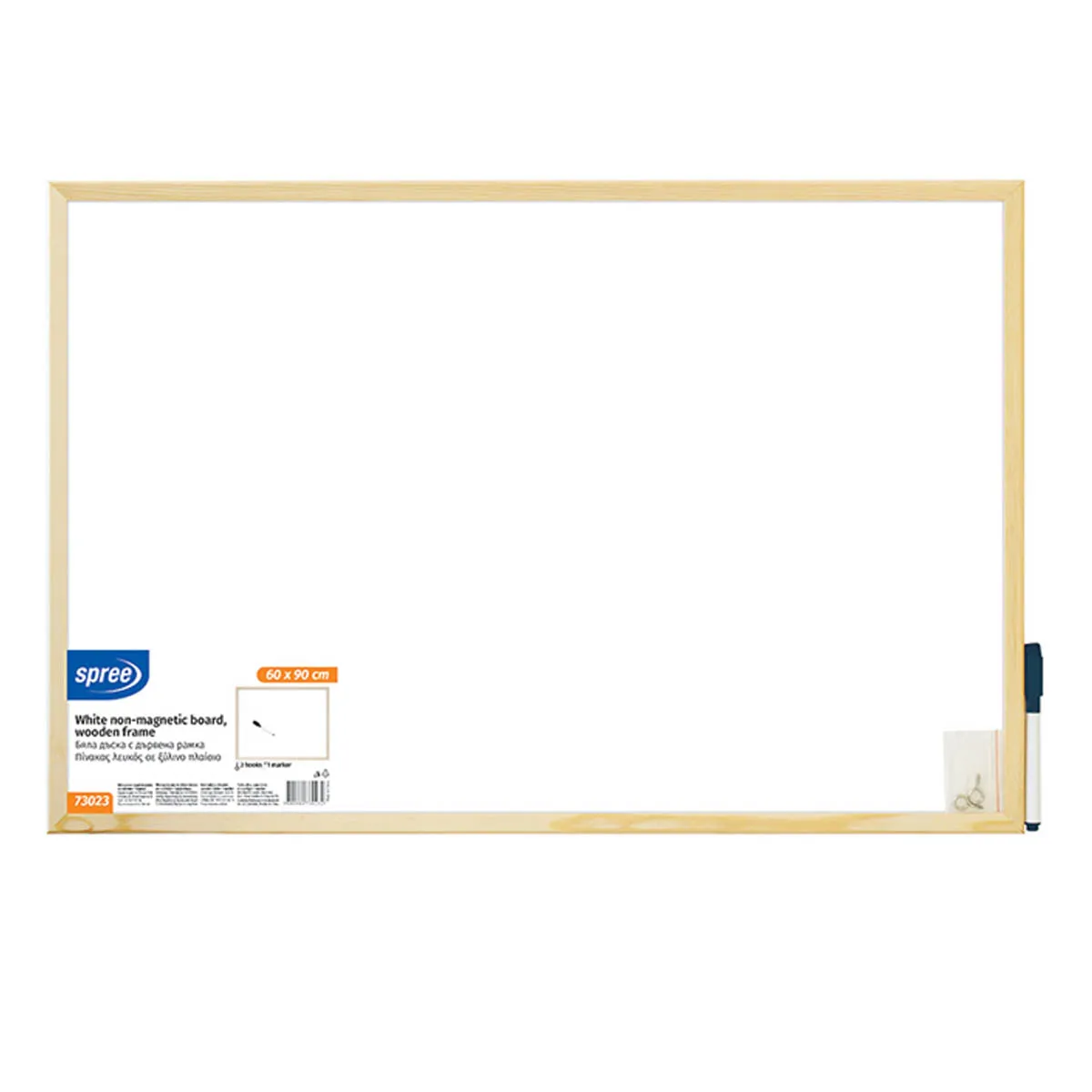 БЯЛА ДЪСКА С ДЪРВЕНА РАМКА 60*90СМ 73023