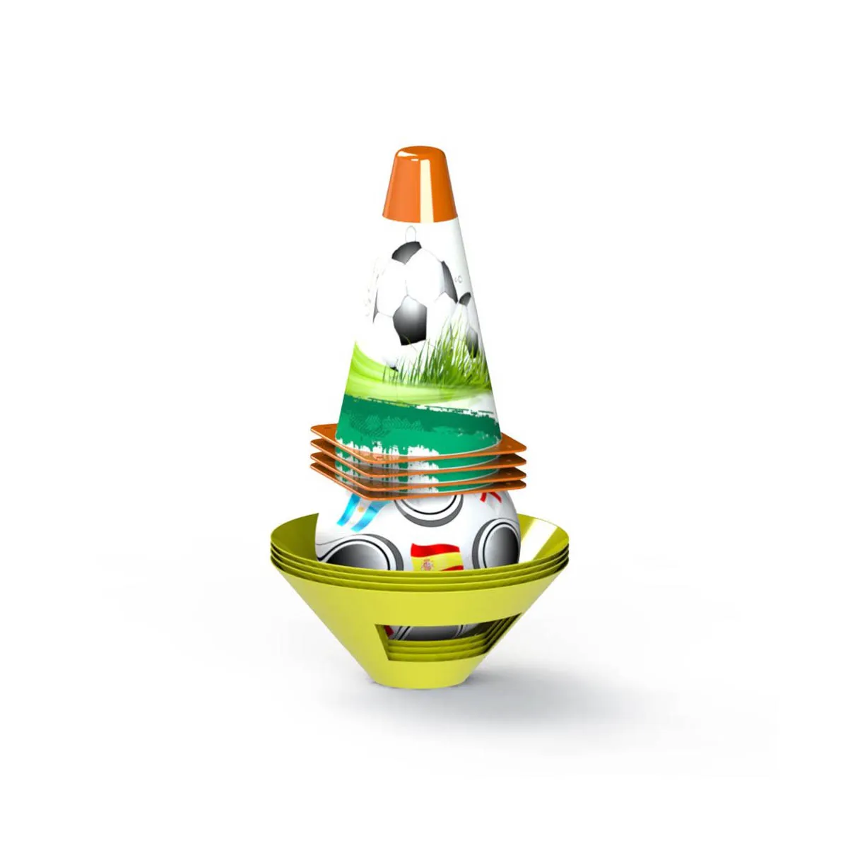 ФУТБОЛЕН КОМПЛЕКТ ЗА ДЕЦА DEMA STIL- 4 ЦВЕТНИ - КОНУСА-  4 МАРКЕРА И ТОПКА