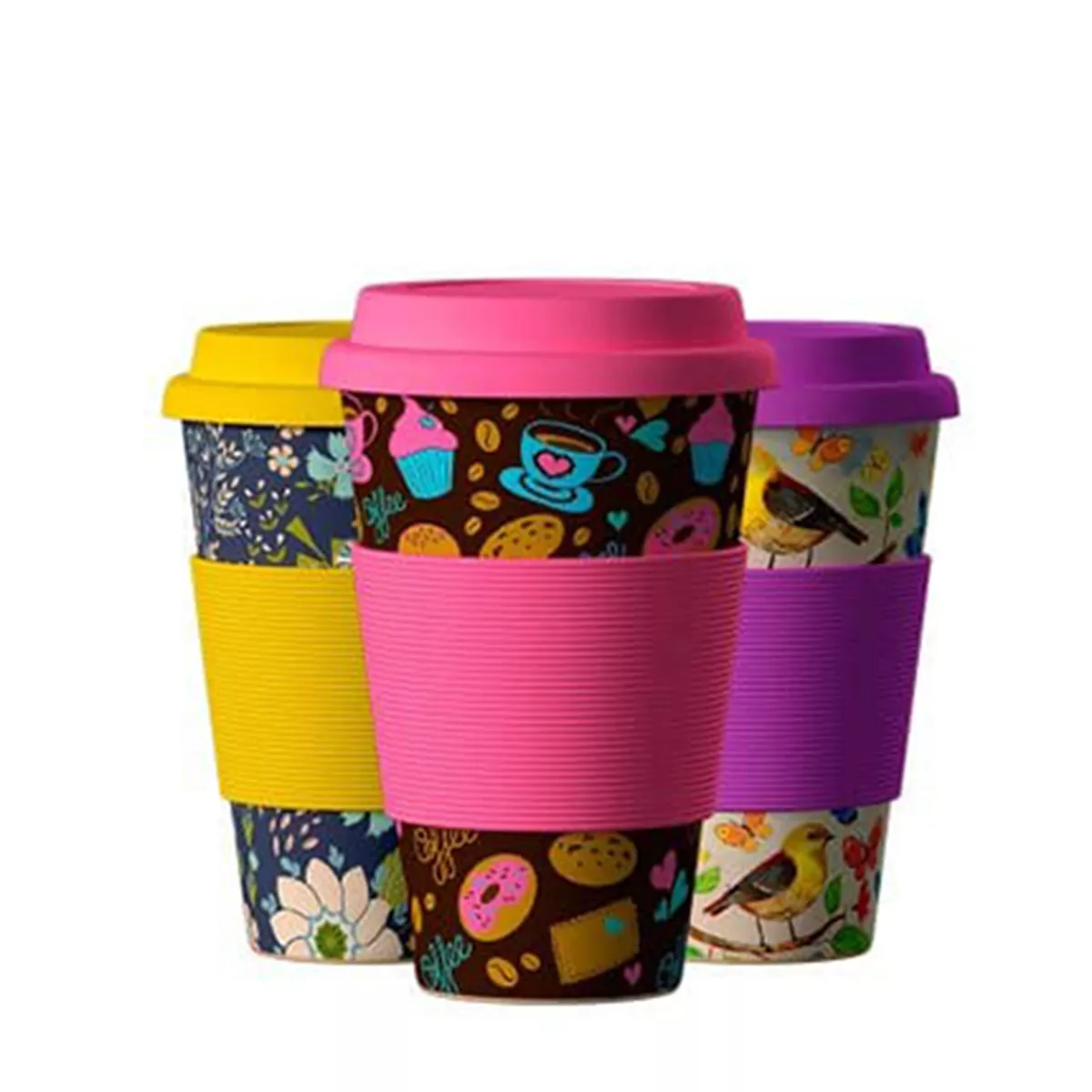 ЕКО ЧАША ОТ БАМБУК 400МЛ МИКС