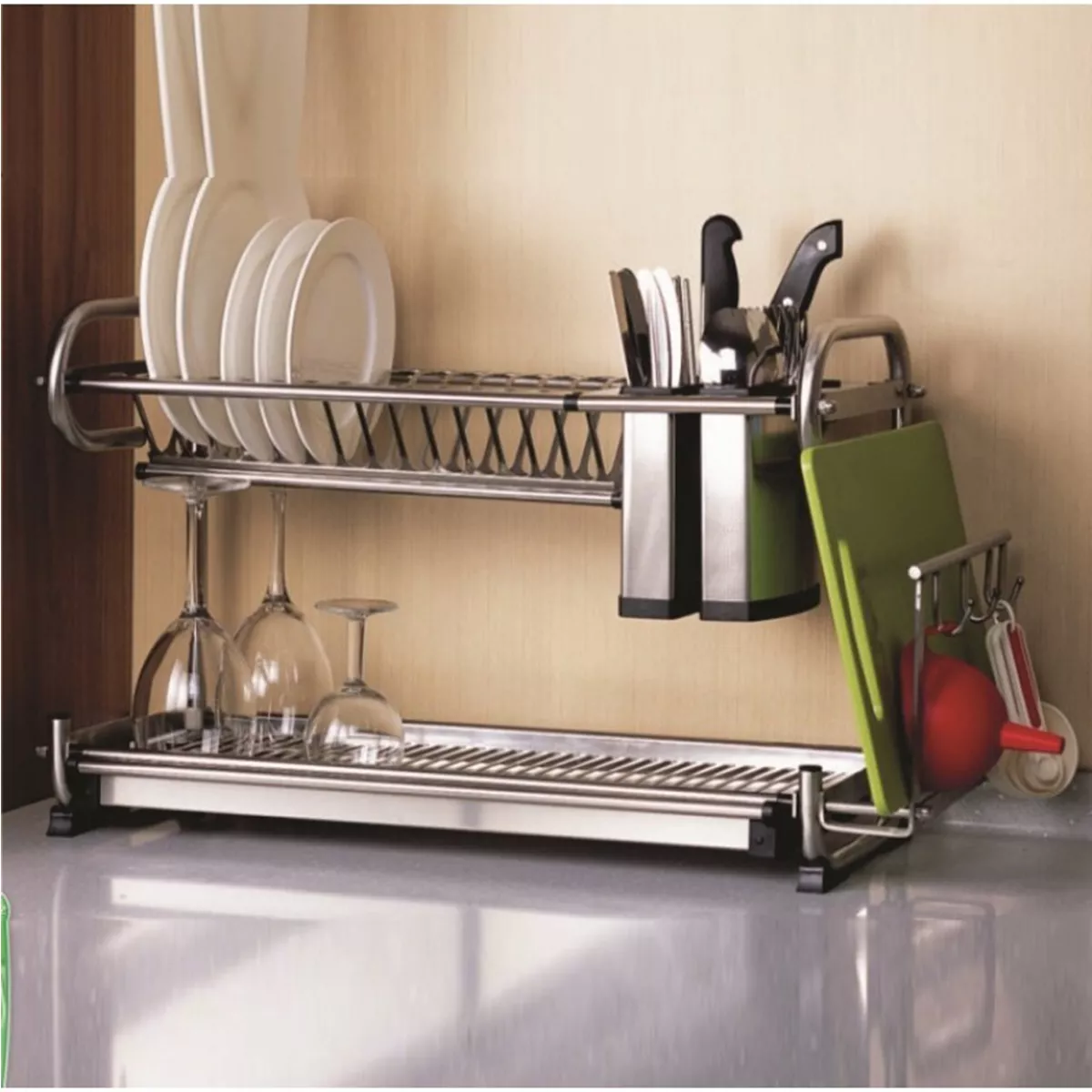 ДВОЙНА ПОСТАВКА ЗА СУШЕНЕ НА ДОМАКИНСКИ ПРИБОРИ 460D INTER CERAMIC