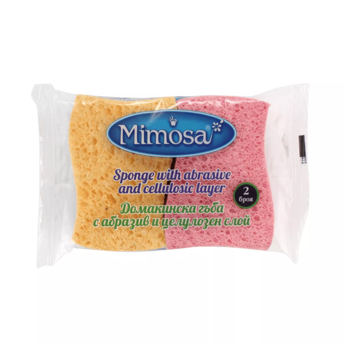 ГЪБА С АБРАЗИВ И ЦЕЛУЛОЗЕН СЛОЙ 2 БРОЯ MIMOSA