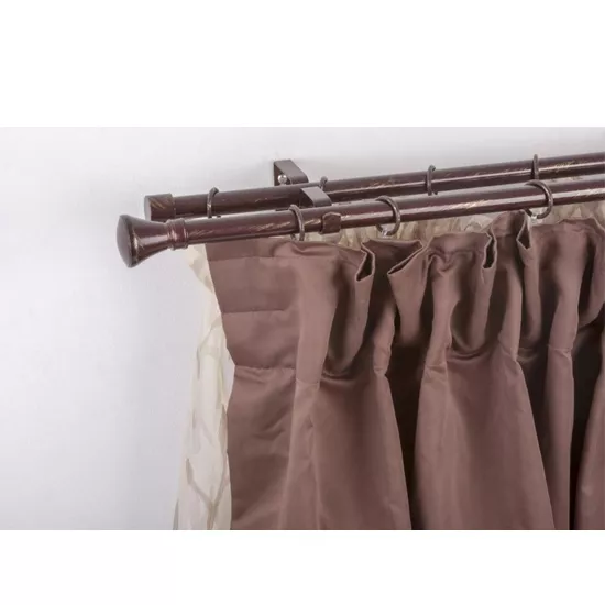 ДВОЕН КОРНИЗ ТЕЯ 19/16 РАЗТЕГ. 160-300СМ КАФЯВО-ЗЛАТНО 32403