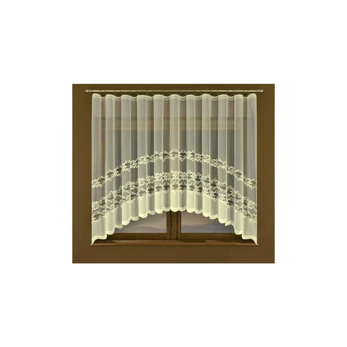 ПЕРДЕ С ШИРИТ ЛЕНТА БЕЖ. КРЕМ ORIANA W342 300*160