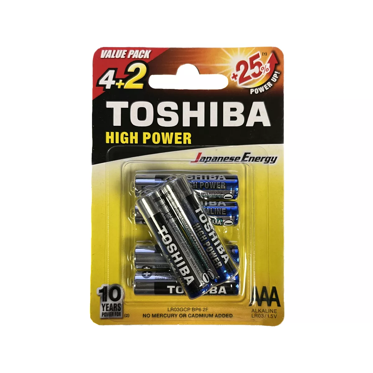 БАТЕРИИ TOSHIBA 4+2 LR03