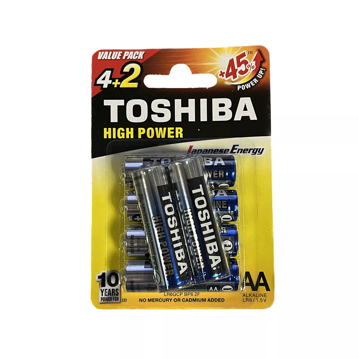 БАТЕРИИ TOSHIBA 4+2 LR06