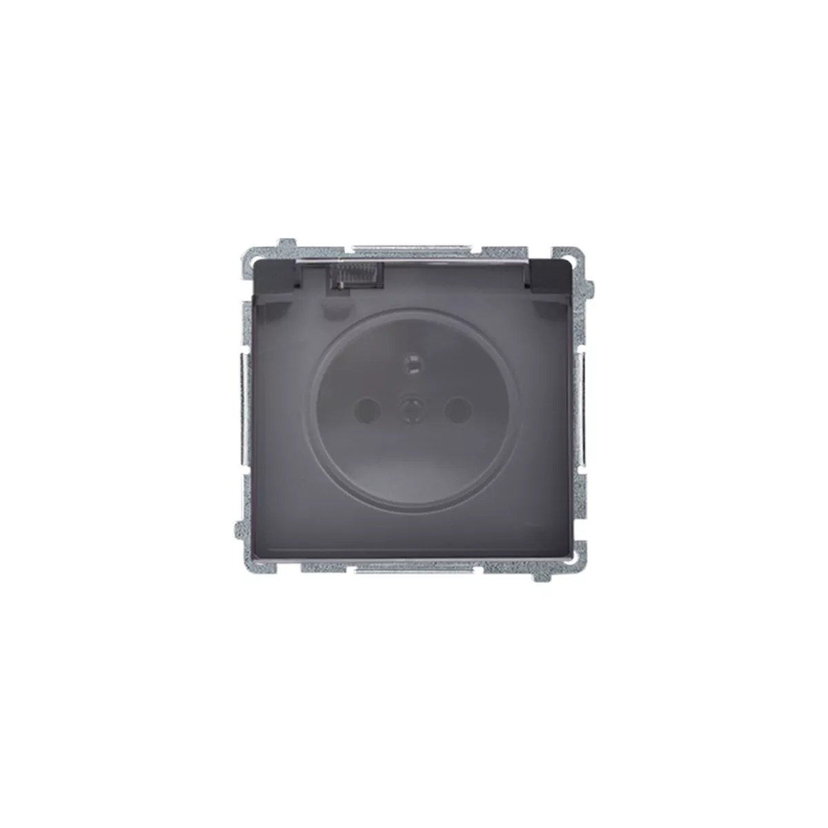 КОНТАКТ ШУКО С КАПАК СИВ SIMON BASIC