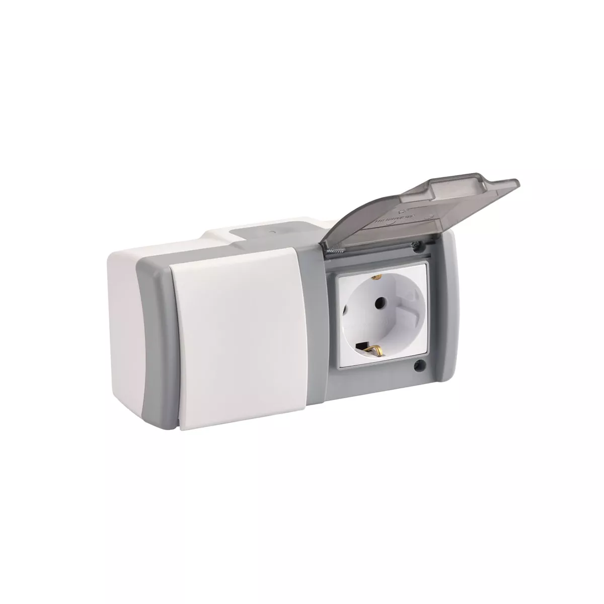 ЕДИНИЧЕН КЛЮЧ + КОНТАКТ БЯЛ/СИВ MONO ELECTRIC OCTANS